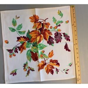 Fall Holiday Dining Napkins Qty 5‎ Leaf Print Great for Thanksgiving